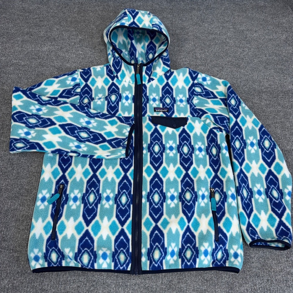 Patagonia Synchilla Lightweight Snap-T Hooded Full Zip Fleece Jacket Women XL - Picture 2 of 12
